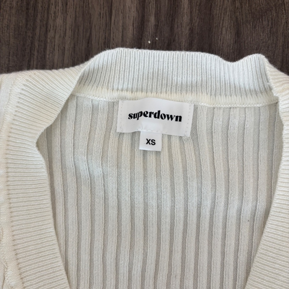 superdown White Ribbed Crop Top - Picture 5 of 5